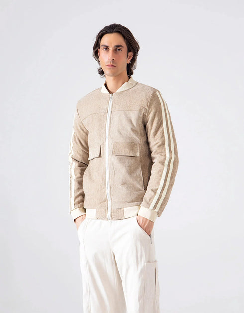 CONTRAST CORDUROY BOMBER JACKET